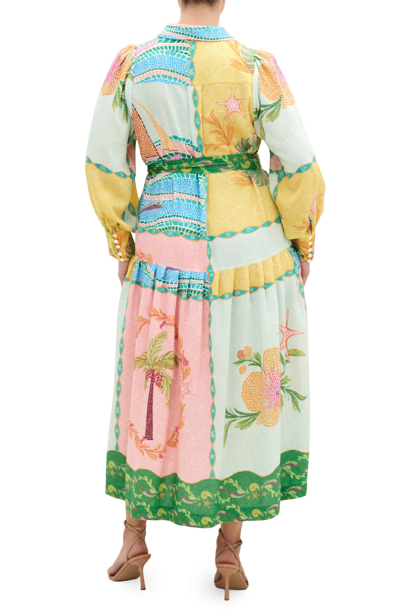169.99 City Chic Ezra Mixed Print Long Sleeve Maxi Shirtdress (Women) | Nordstrom