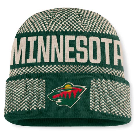 Men's Fanatics Green/Cream Minnesota Wild Fundamentals Shelter Cuffed Knit Hat