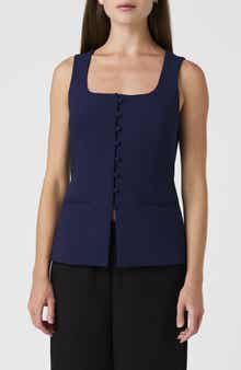 Square Neck Suiting Vest