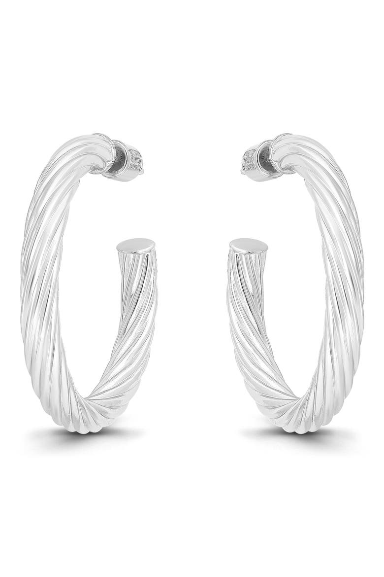 Twist 30mm Hoop Earrings, Main, color, SILVER