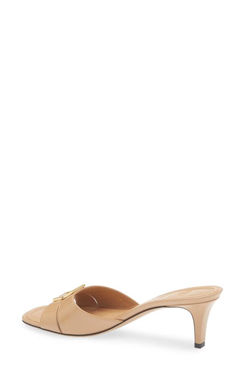 Fendi Ffold Kitten Heel Slide Sandal In Honey