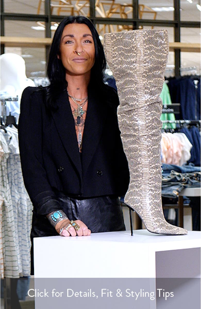 Top Tier Snakeskin Embossed Over the Knee Boot, sales video thumbnail