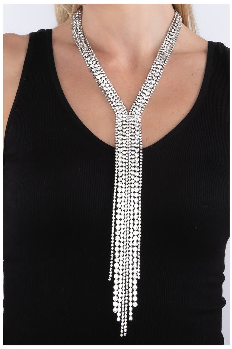 Cindy Long Fringe Necklace, Alternate, color, SILVER