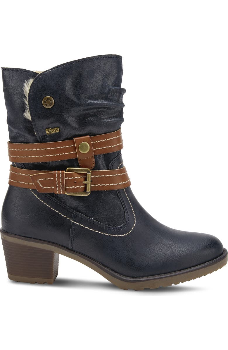 Spring Step Boisa Faux Fur Bootie, Alternate, color, Navy Synthetic