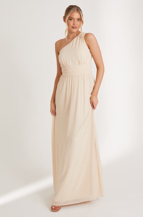 One Shoulder Chiffon Bridesmaid Dress
