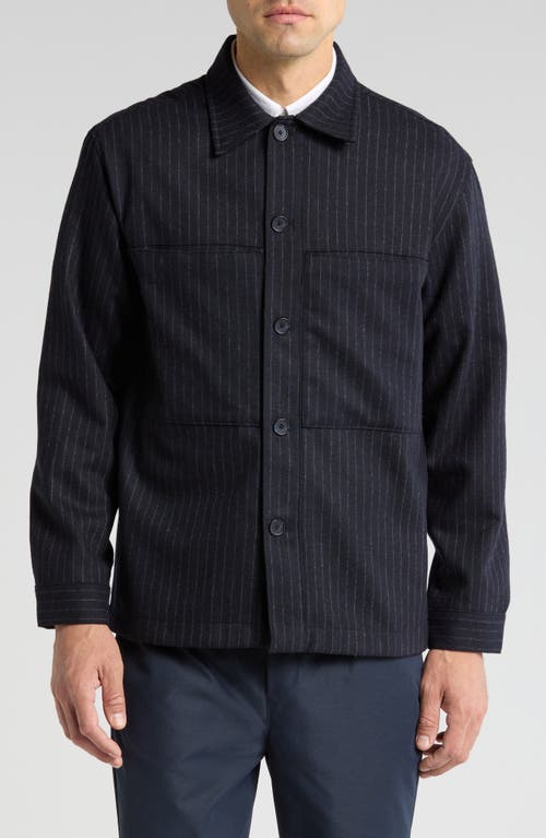 NN07 NN07 ISAK 1630 PINSTRPE WOOL BLEND SHIRT JACKET 