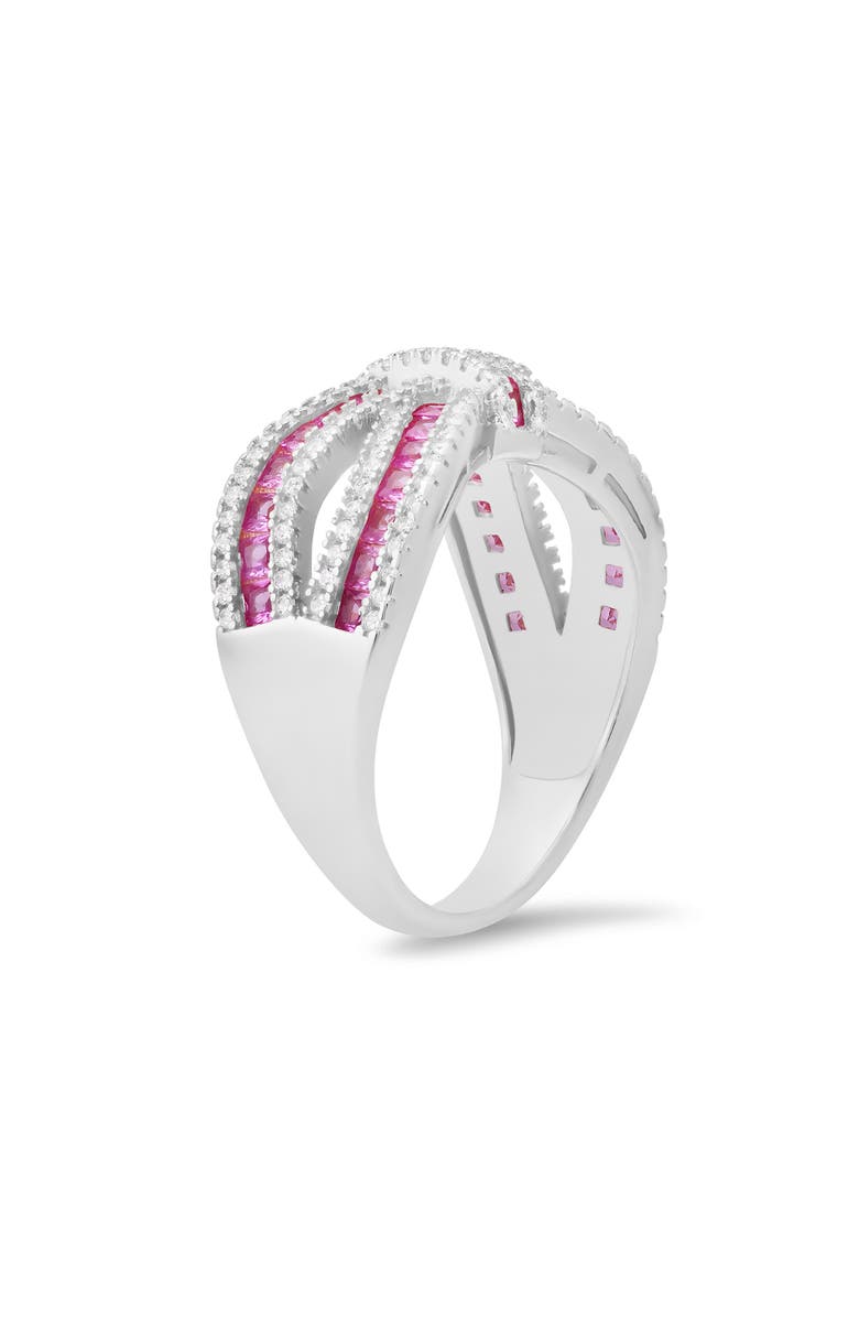 Queen Jewels Cubic Zirconia Love Knot Ring, Alternate, color, Silver