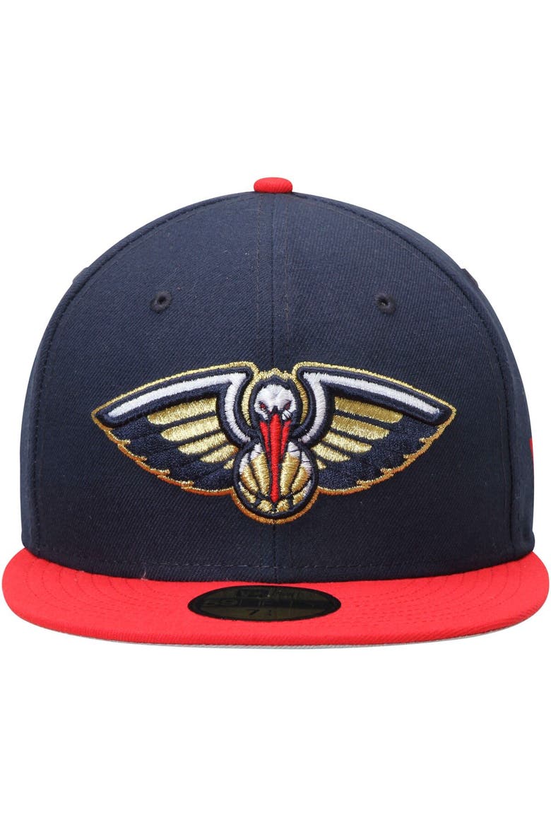 Men's New Era Navy/Red New Orleans Pelicans Official Team Color 2Tone 59FIFTY Fitted Hat, Alternate, color, Navy
