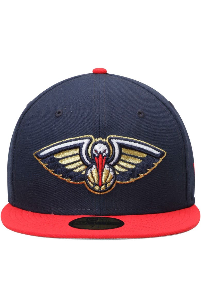 New Era Men's New Era Navy/Red New Orleans Pelicans Official Team Color 2Tone 59FIFTY Fitted Hat, Alternate, color, Navy