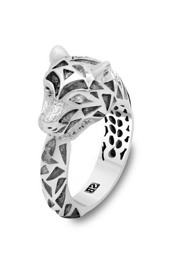 Samuel B. Sterling Silver Panther Ring In White