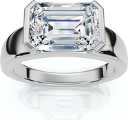 Bliss Diamond Certified 3Ct East West Emerald Diamond Engagement Ring 14k Gold or Pt Lab Grown