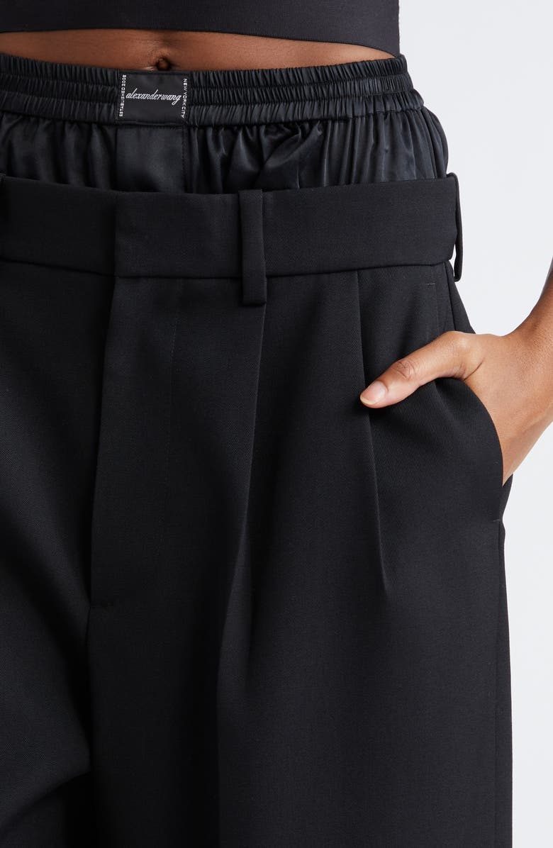 Alexander Wang Boxer Waistband Low Rise Wool Trousers, Alternate, color, 