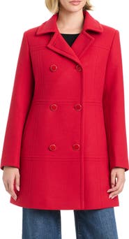 Kate Spade New York Double Breasted Wool Blend A-Line Coat