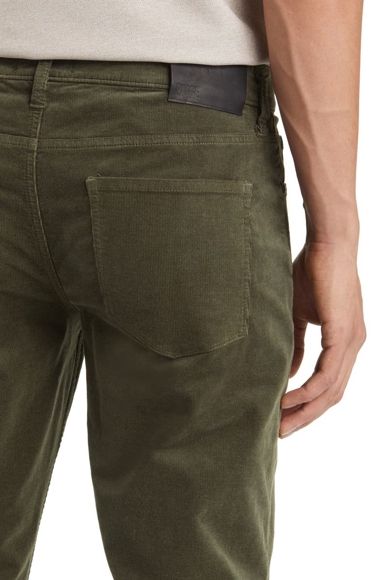 PAIGE Federal Corduroy Slim Straight Leg Pants, Alternate, color, Forest Shadow