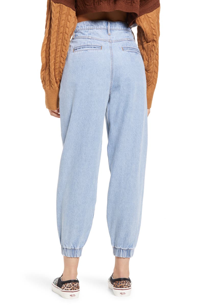 Vigoss Pleated High Waist Balloon Jeans, Alternate, color, 