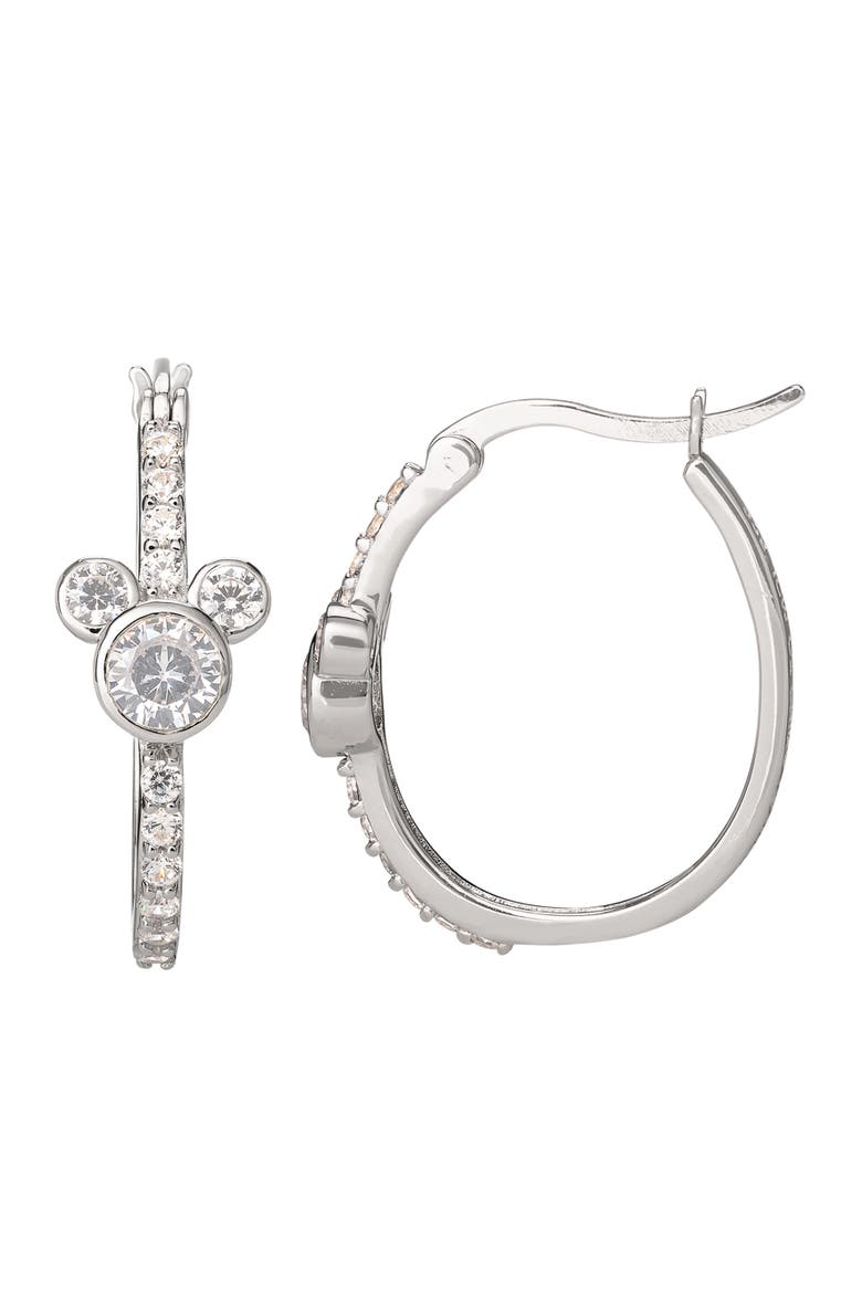 Mickey Mouse Sterling Silver Hoop Earrings, Alternate, color, Silver