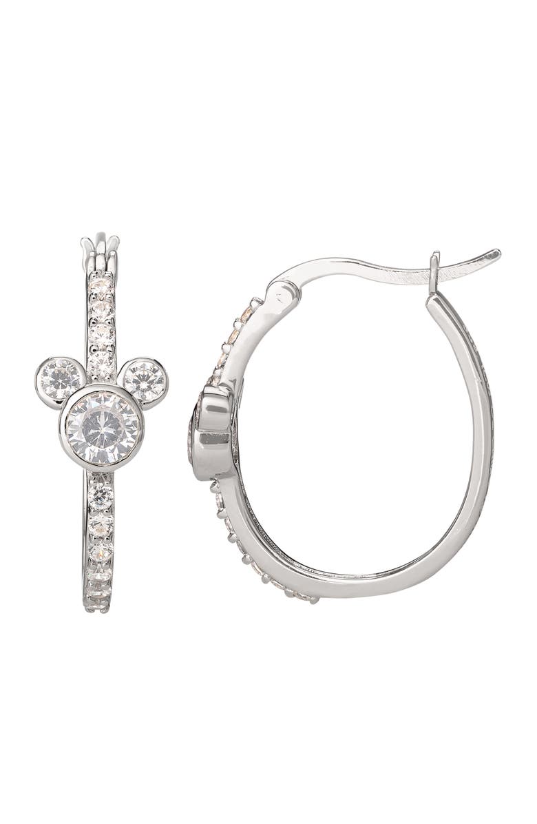 Disney Mickey Mouse Sterling Silver Hoop Earrings, Alternate, color, 