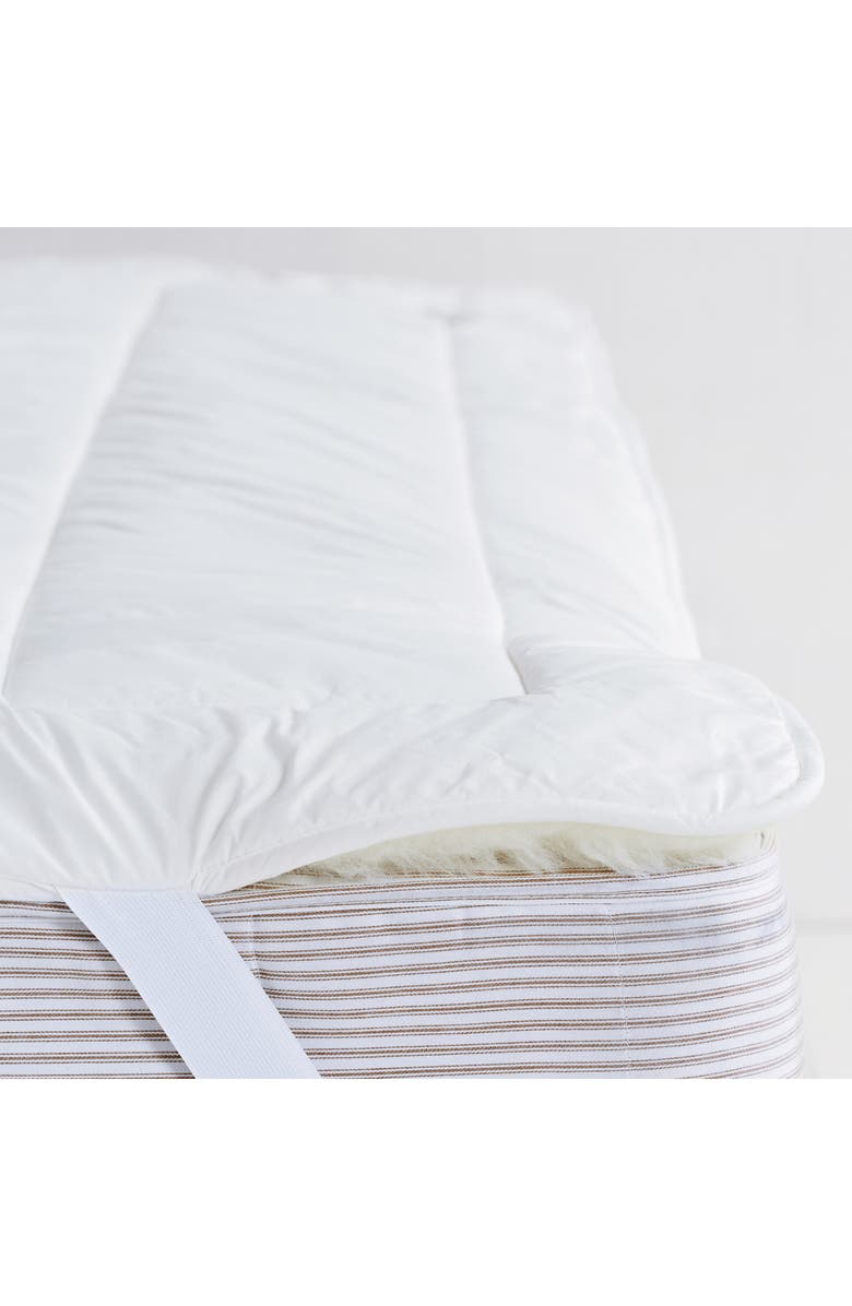 The White Company Reversible Natural Fiber Wool/Cotton Mattress Topper, Main, color, 