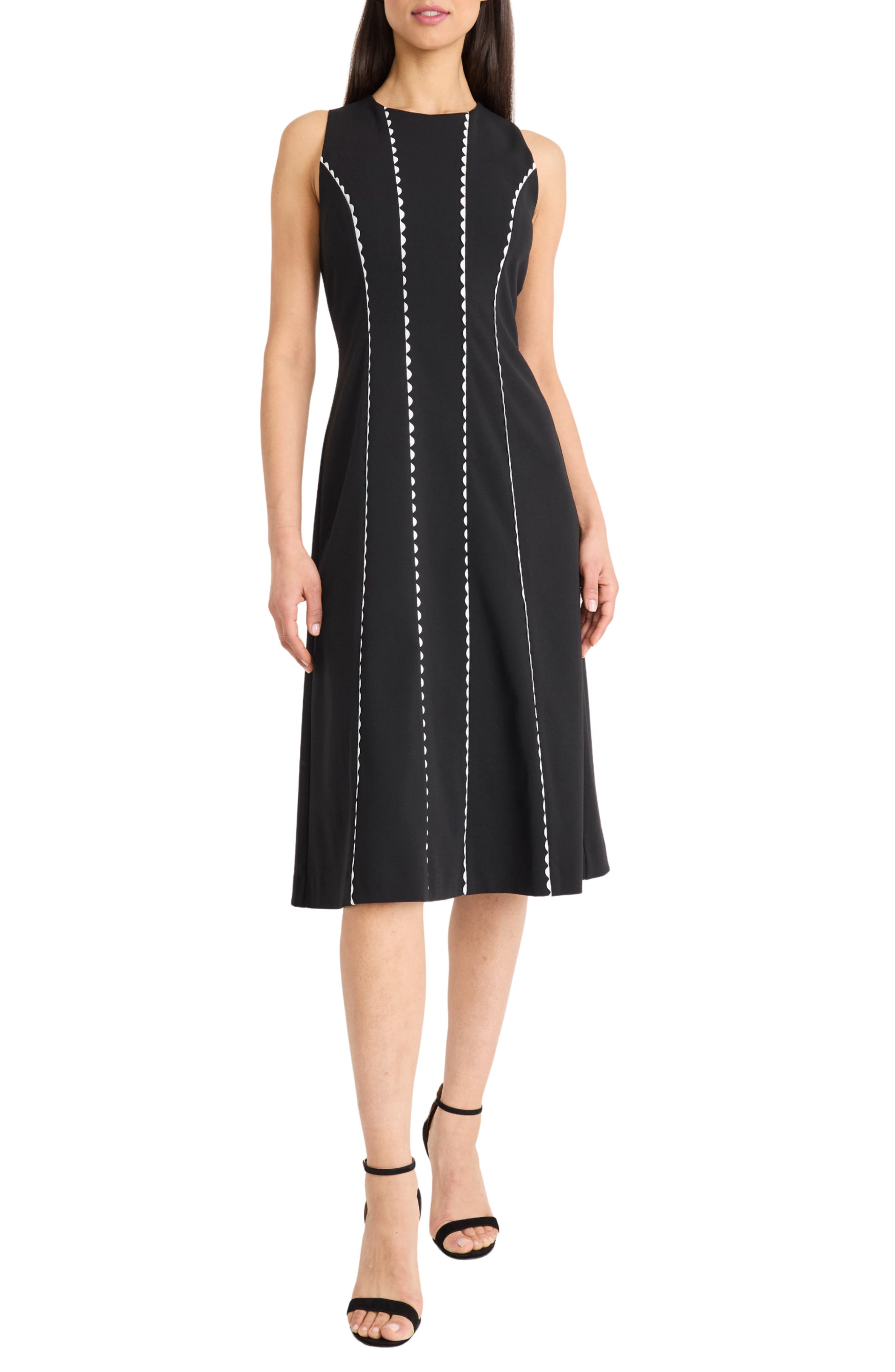 Donna Morgan Rickrack Sleeveless Midi Dress