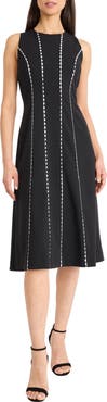 Donna Morgan Rickrack Sleeveless Midi Dress
