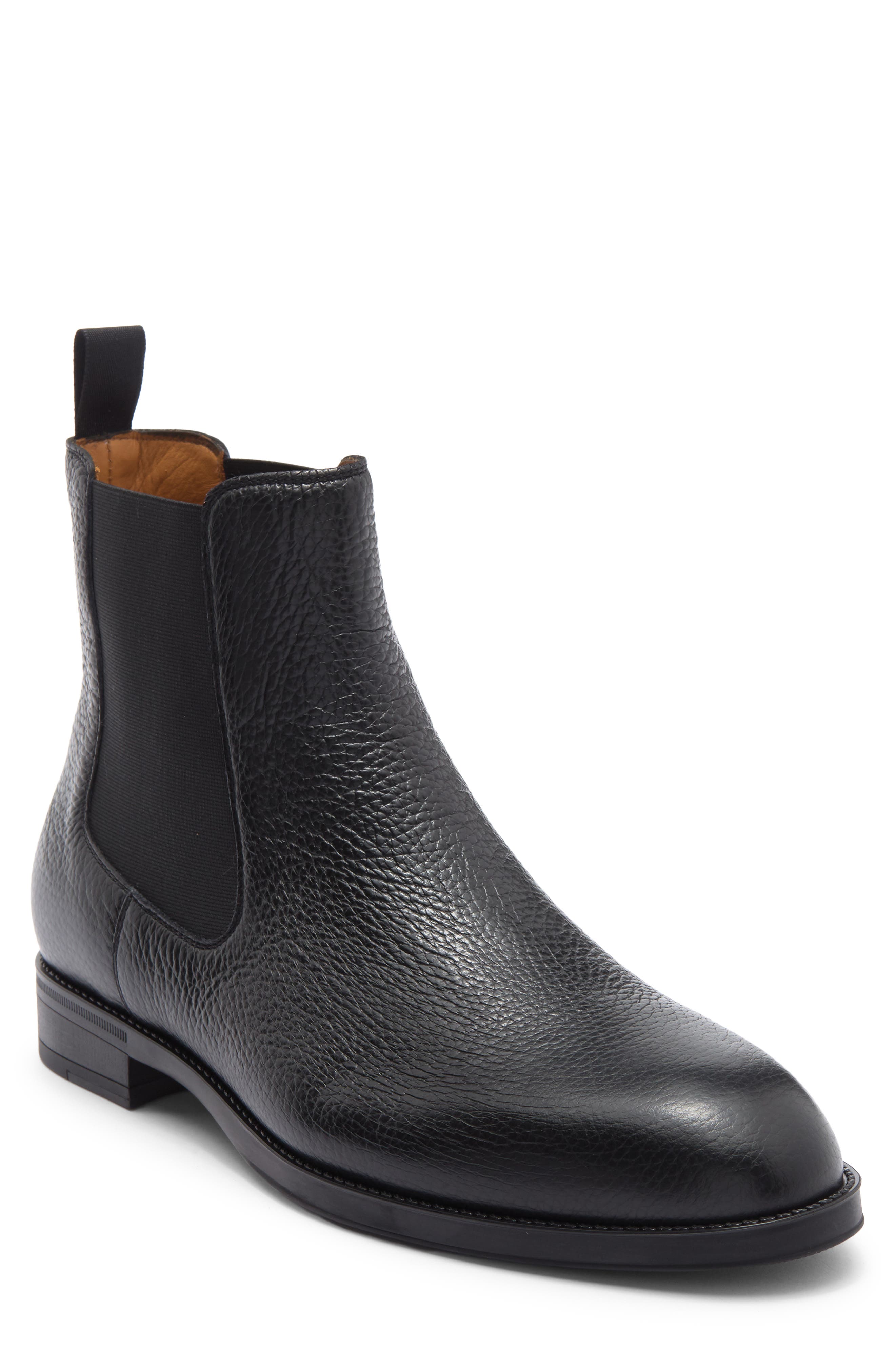 Magnanni Eddison Chelsea Boot, Main, color, Black Pebble