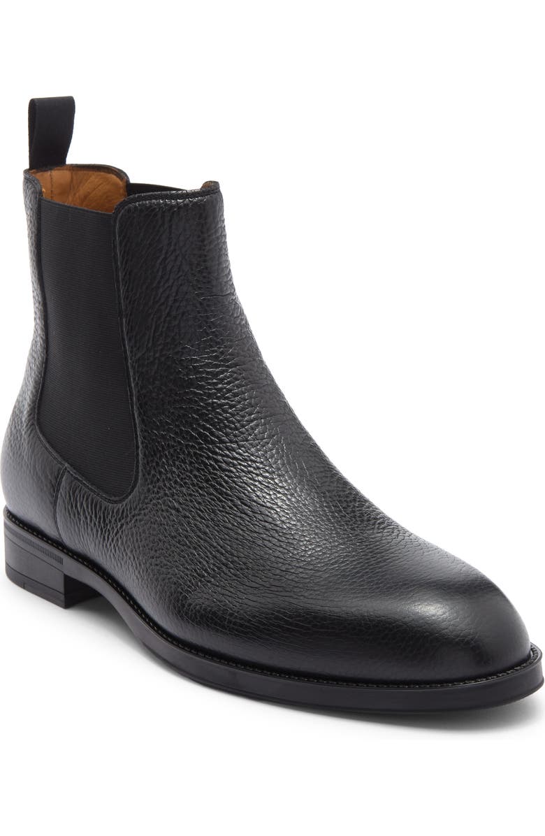 Magnanni Eddison Chelsea Boot, Main, color, Black Pebble