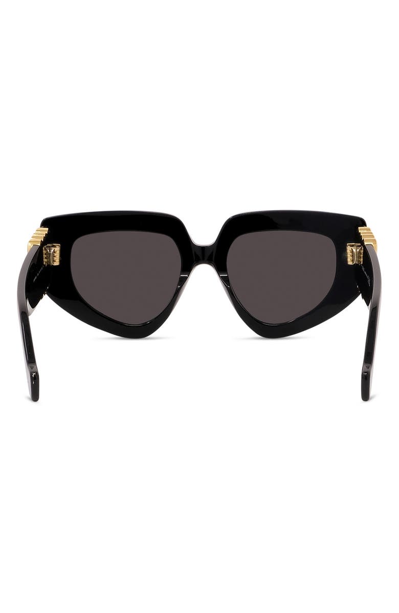Loewe Anagram 51mm Geometric Sunglasses, Alternate, color, Shiny Black / Smoke