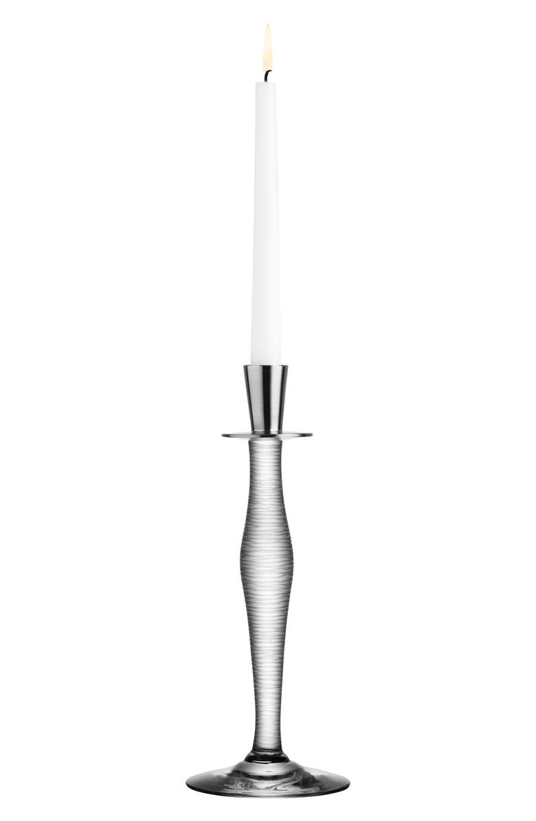 Orrefors Celeste Lines Lead Crystal Candlestick, Main, color,