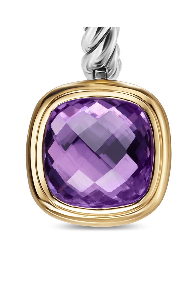 Albion® Drop Earrings in Sterling Silver with 18K Yellow Gold & Amethyst, 10mm, Alternate, color, AMETHYST