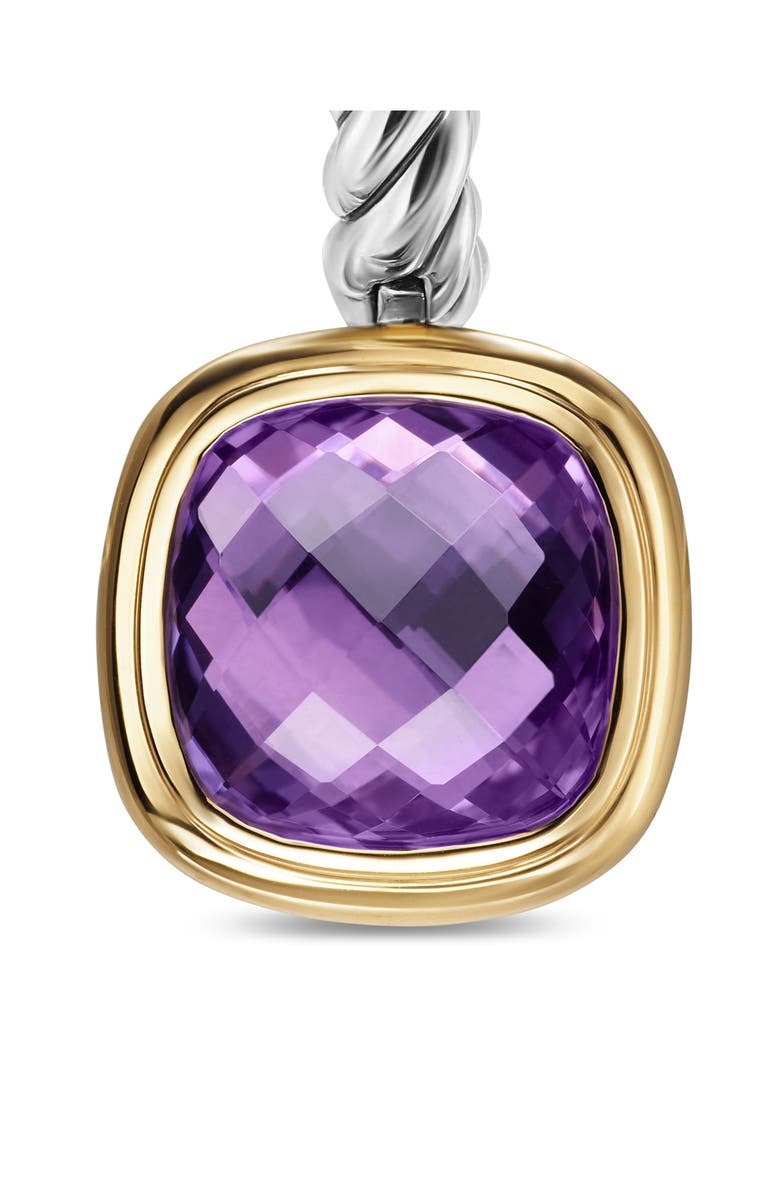 David Yurman Albion<sup>®</sup> Drop Earrings in Sterling Silver with 18K Yellow Gold & Amethyst, 10mm, Alternate, color, Amethyst