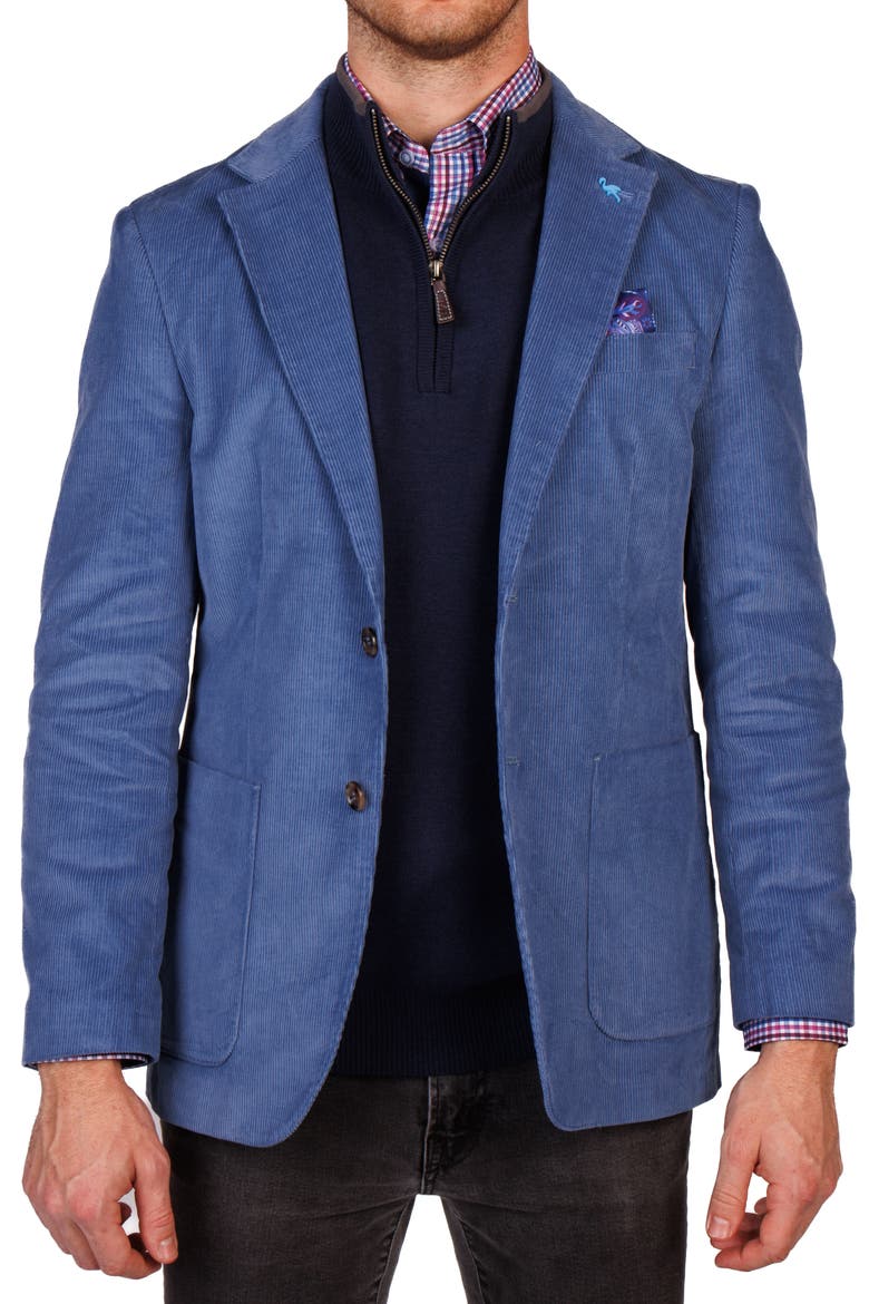 Modern Fit Solid Fine Wale Corduroy Sport Coat, Main, color, BLUE