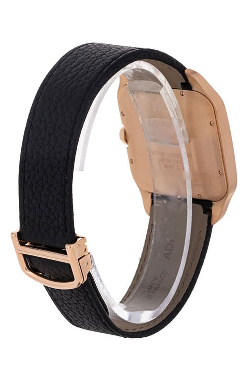 WATCHFINDER & CO. WATCHFINDER & CO. CARTIER PREOWNED 2014 SANTOS DUMONT LEATHER STRAP WATCH, 34.6MM