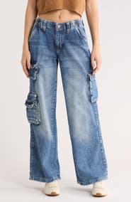 BDG Urban Outfitters Cyber Y2K Denim Cargo Pants