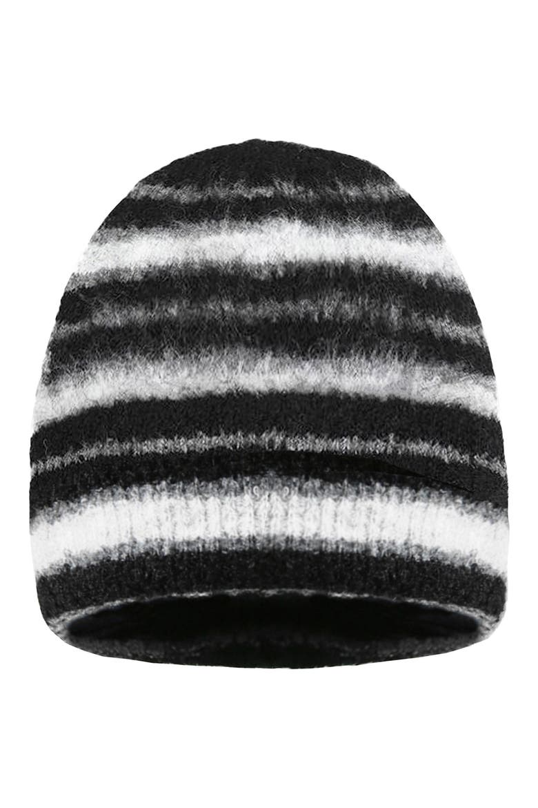 Dunedin Striped Knit Beanie, Main, color, BLACK/WHITE