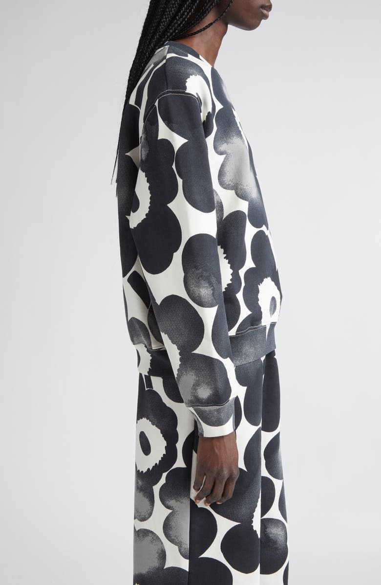 Marimekko Unikko Floral French Terry Sweatshirt, Alternate, color, Off White