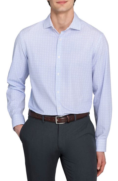 Slim Fit Microcheck Performance Dress Shirt