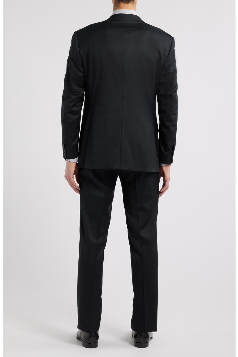 Siena Regular Fit Black Check Wool Suit, Alternate, color, BLACK