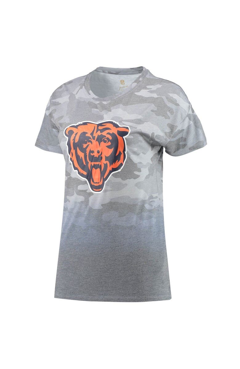 Outerstuff Juniors Gray/Navy Chicago Bears Beth Camo Dip-Dye T-Shirt, Alternate, color, 