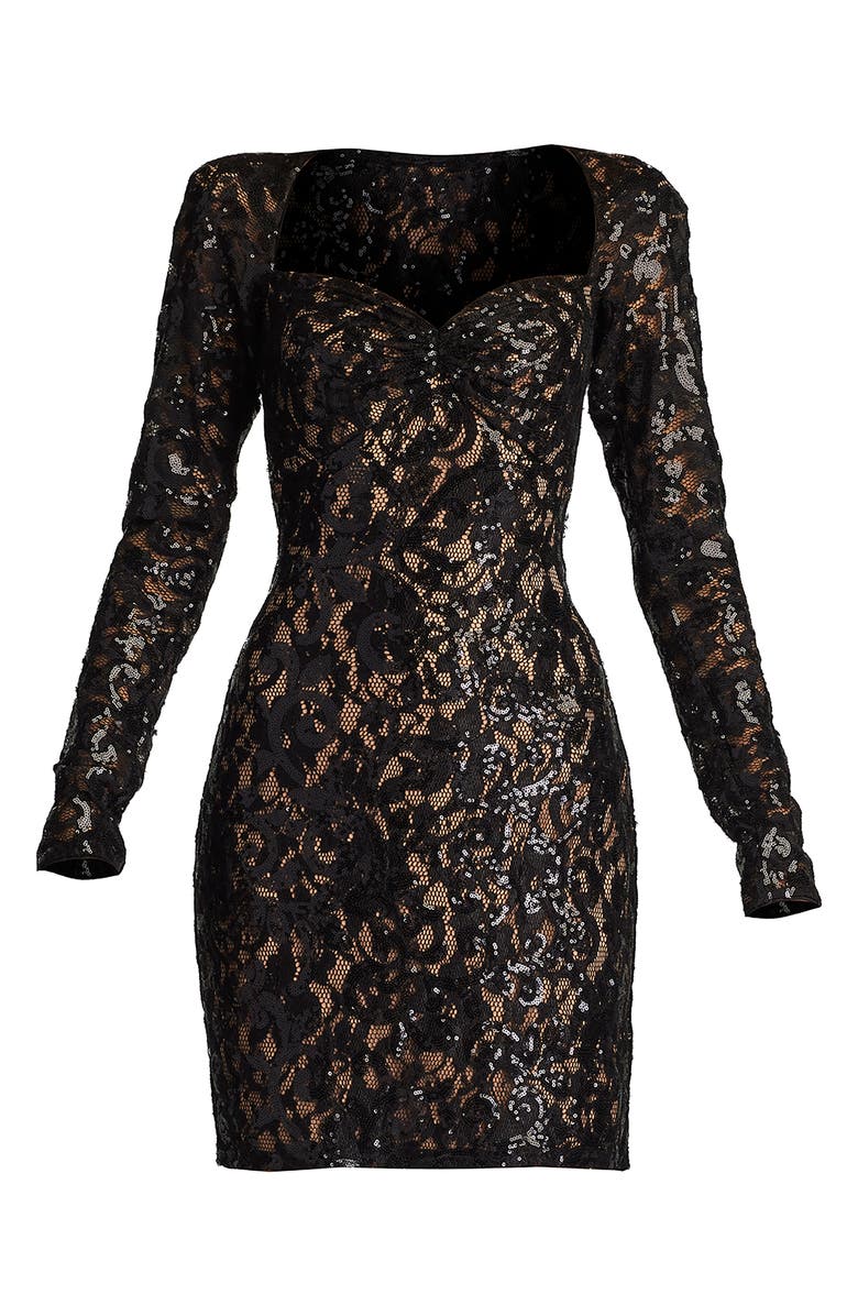 SHO by Tadashi Shoji Sequin Long Sleeve Cocktail Minidress, Alternate, color, 