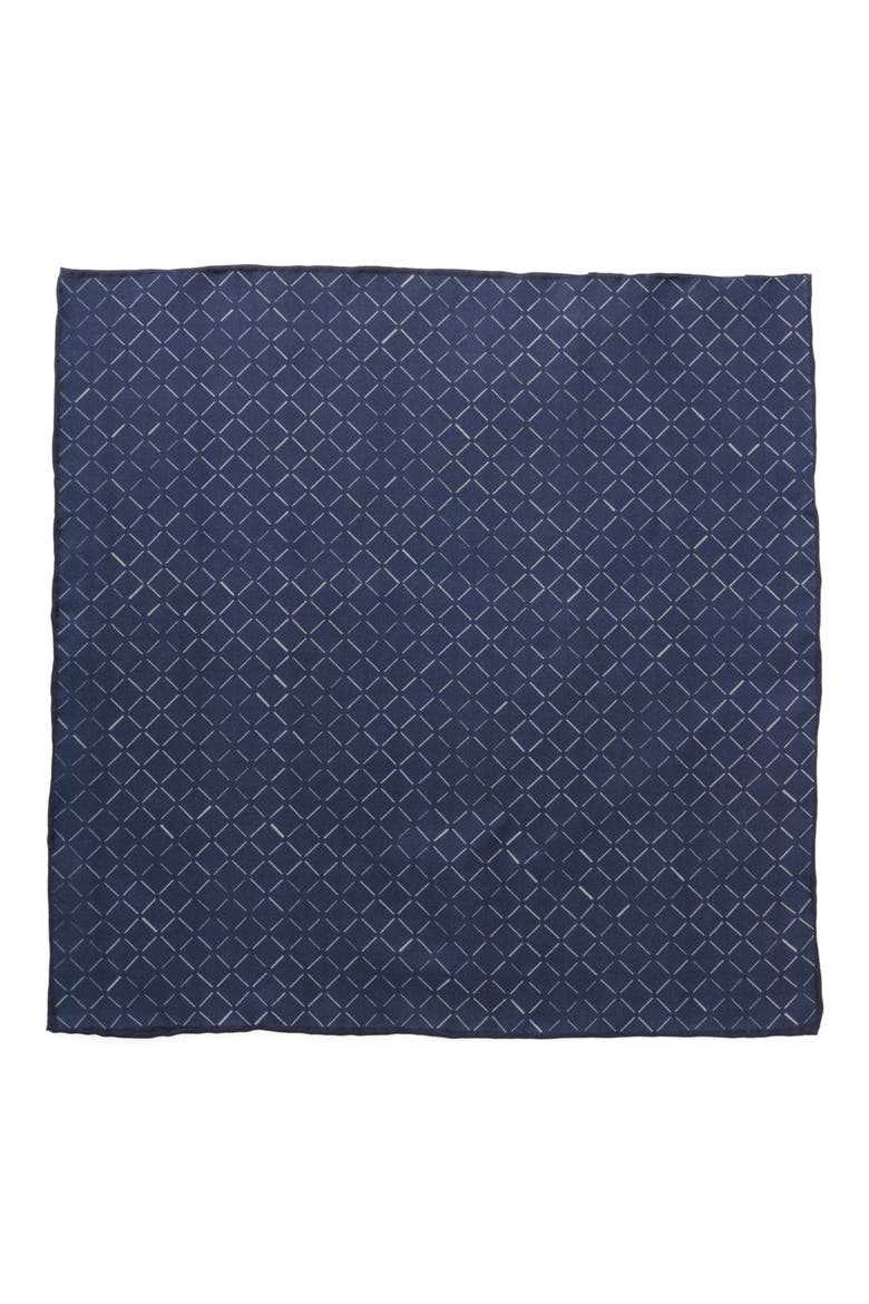 Diamond Silk Pocket Square, Alternate, color, NAVY
