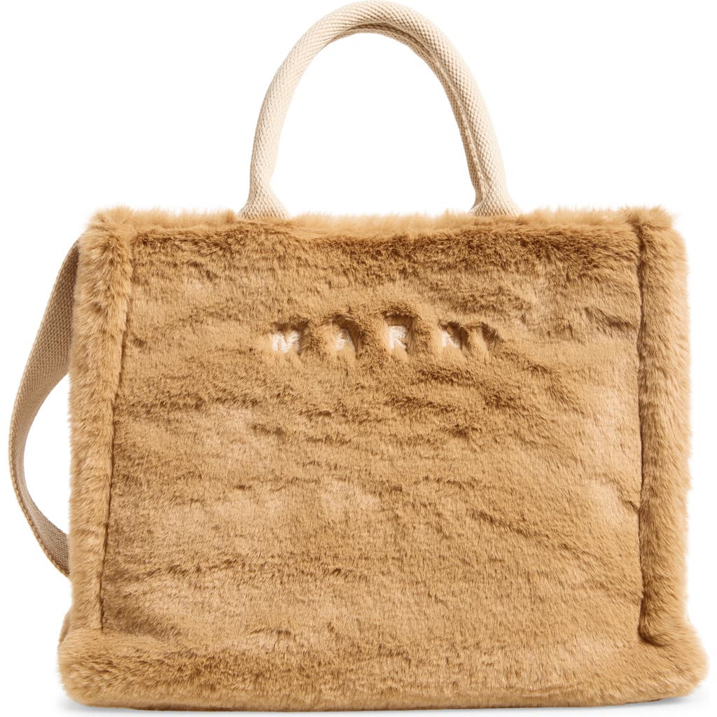 Marni Small Basket Faux Fur Handbag