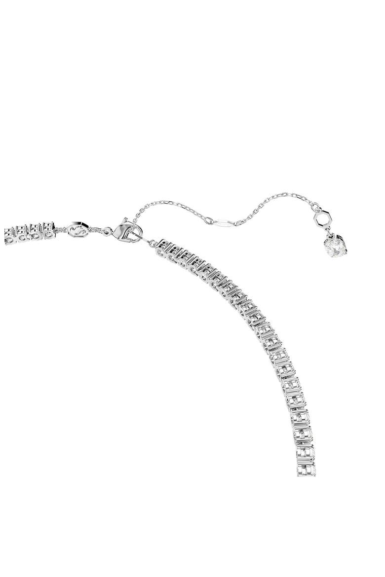 Matrix Crystal Tennis Y-Necklace, Alternate, color, WHITE/ SILVER