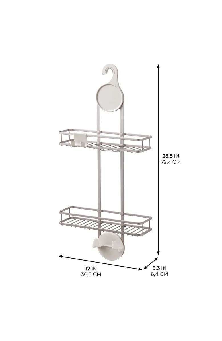 iDesign Hanging Shower Caddy with Accessory Hooks - Satin, Alternate, color, Satin