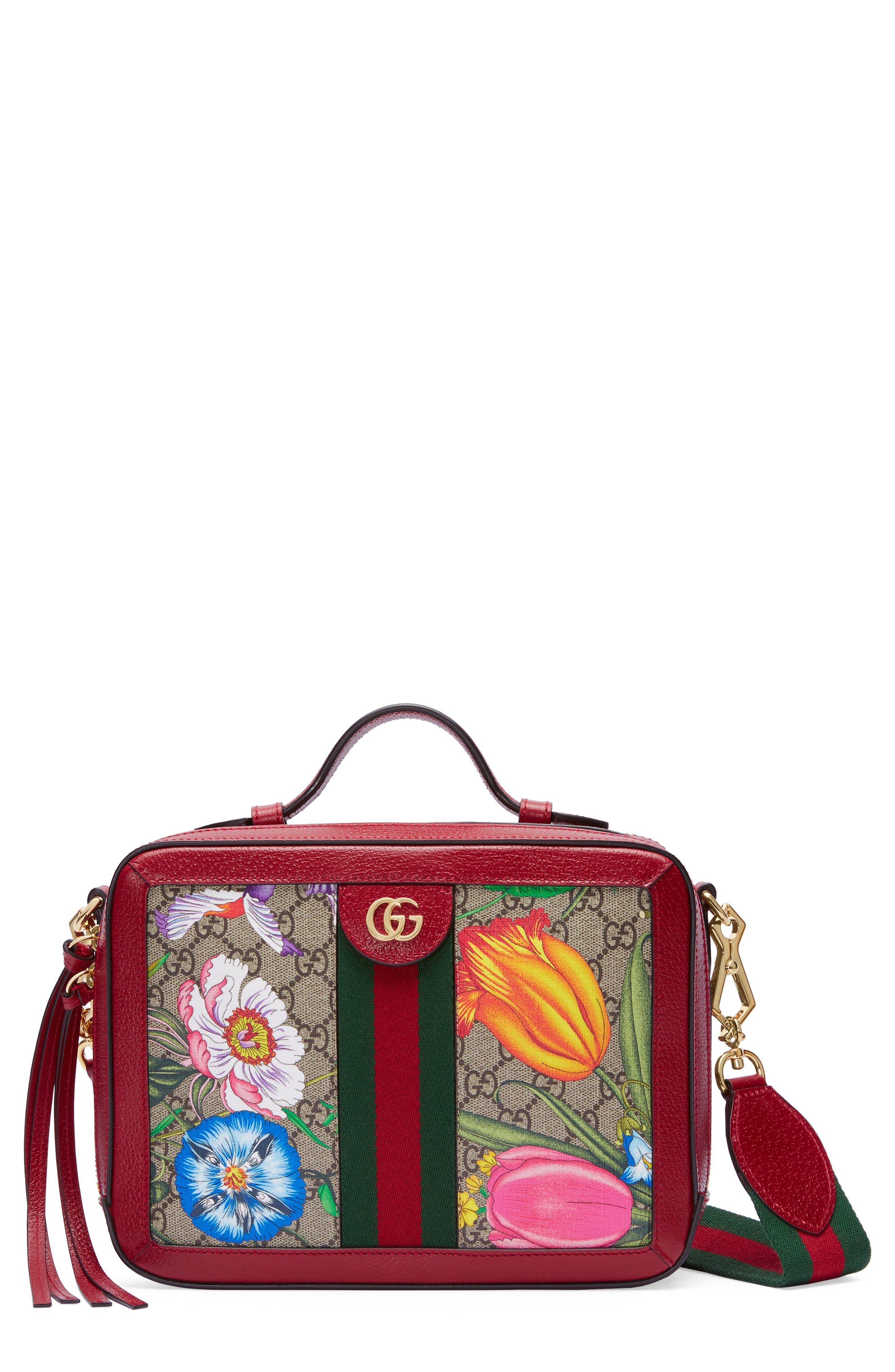 Gucci Small Ophidia Flora GG Supreme Canvas Shoulder Bag, Main, color, 