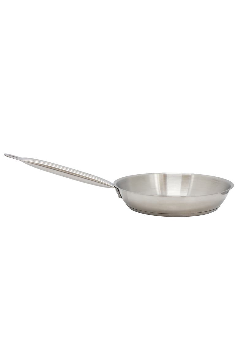 Professional Kitchen 10 Inch Round Stainless Steel Fry Pan, Alternate, color, Silver