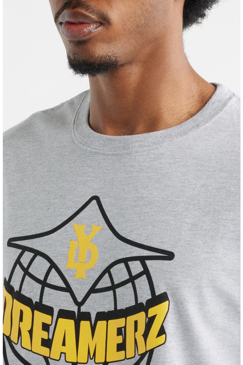 City Dreamerz Globe Cotton Graphic T-Shirt, Alternate, color, GREY