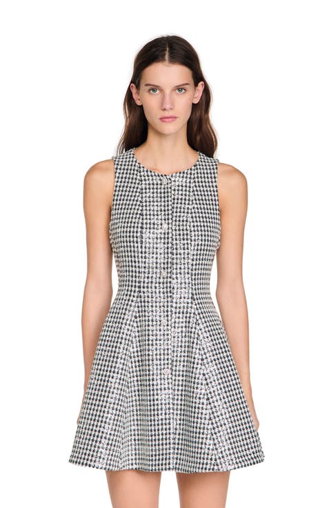 Tweed And Sequin Short Dress