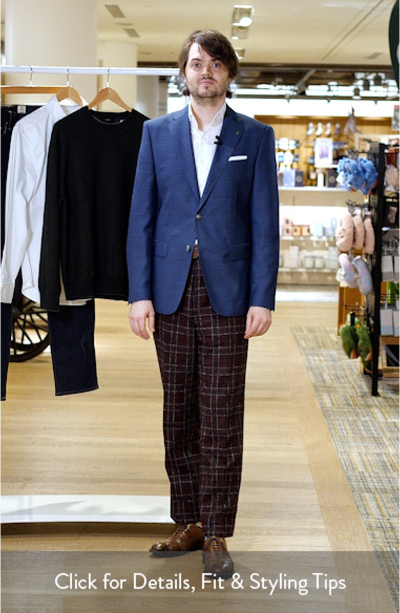 Hutson Slim Fit Blue Textured Wool Sport Coat, sales video thumbnail