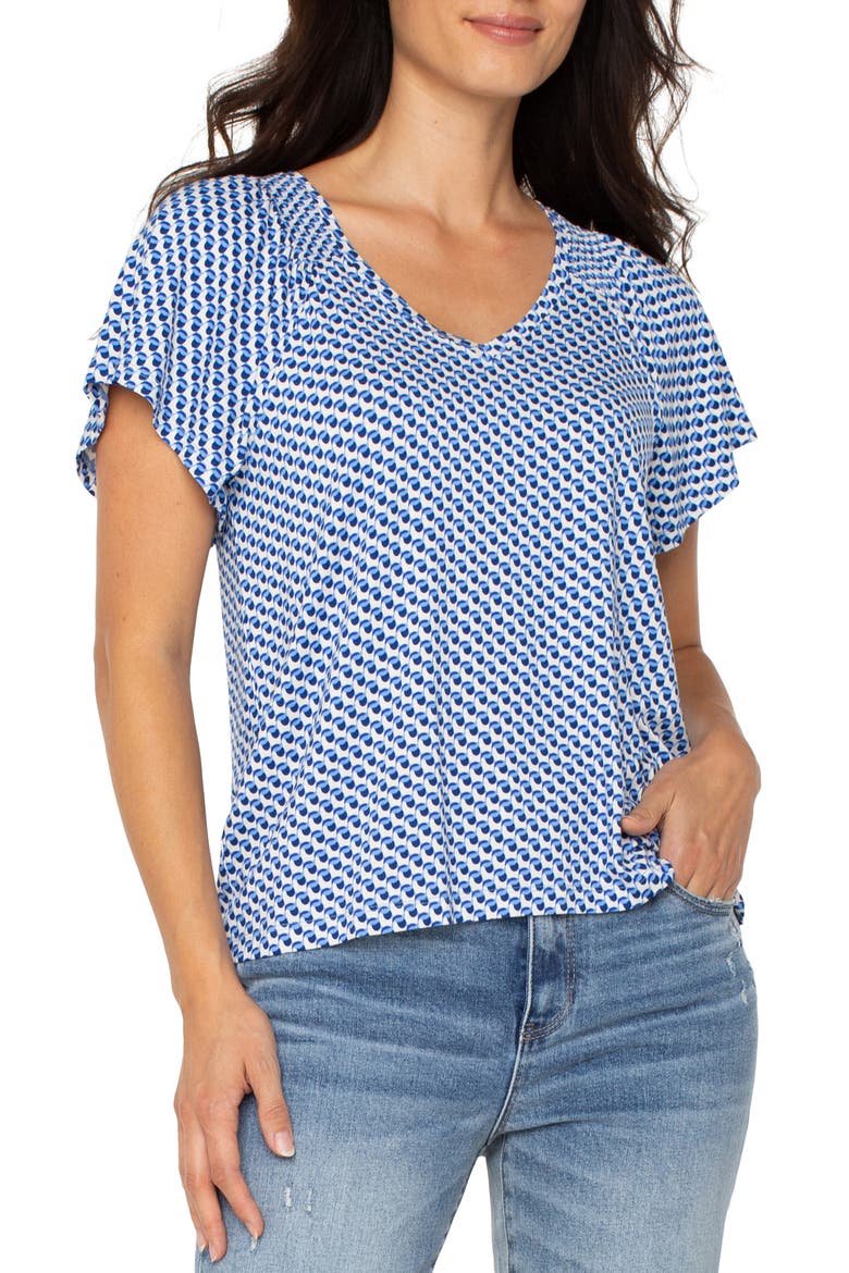 Flutter Dolman Sleeve Top, Main, color, BLUE GEO