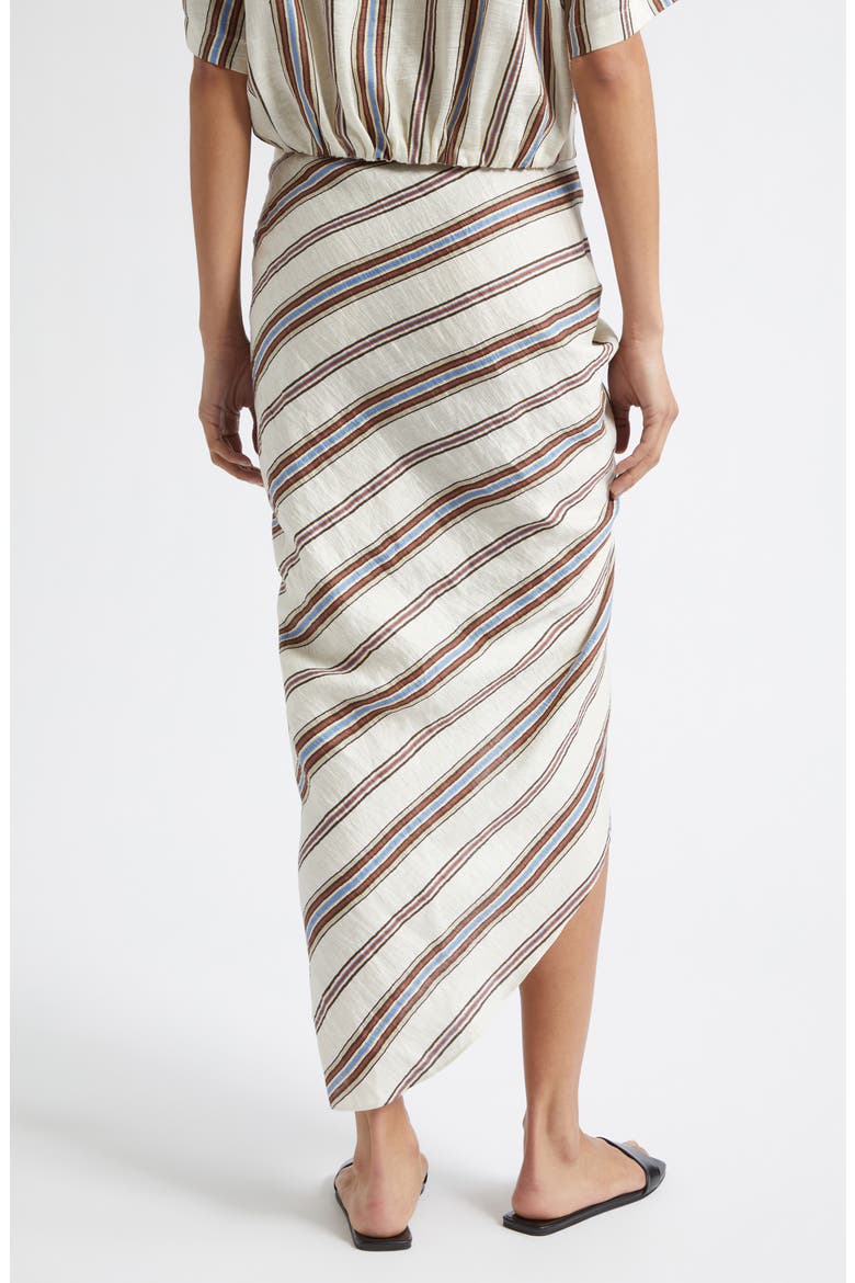Rhodes Stripe Linen Blend Skirt, Alternate, color, PANNA MULTI